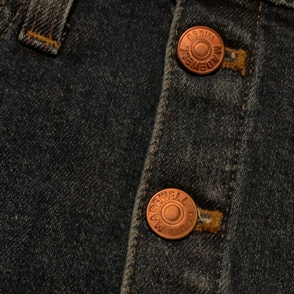 NWOT MADEWELL Stretch Denim button down Straight Mini Skirt - Picture 4 of 8
